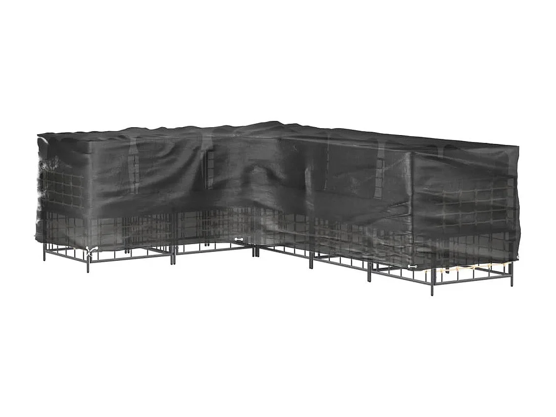 Housses de salon de jardin en forme de L 2 pcs 16 ?illets