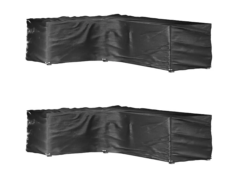 Housses de salon de jardin en forme de L 2 pcs 16 ?illets