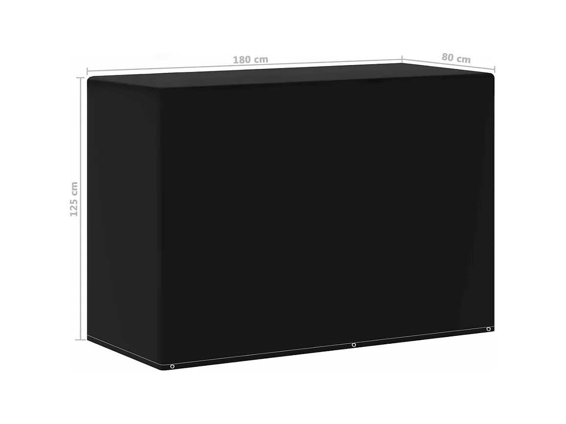 Housse de meubles de jardin 6 ?illets de barbecue 180x80x125 cm