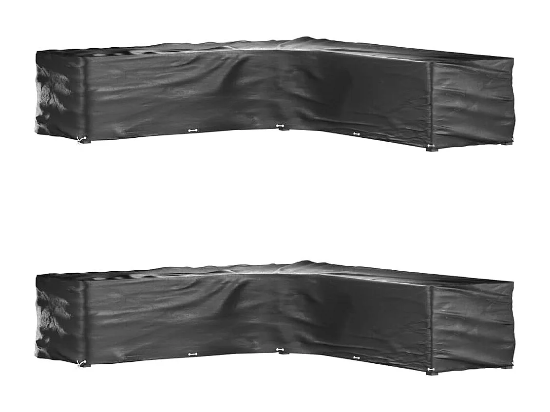 Housses de salon de jardin en forme de L 2 pcs 20 ?illets