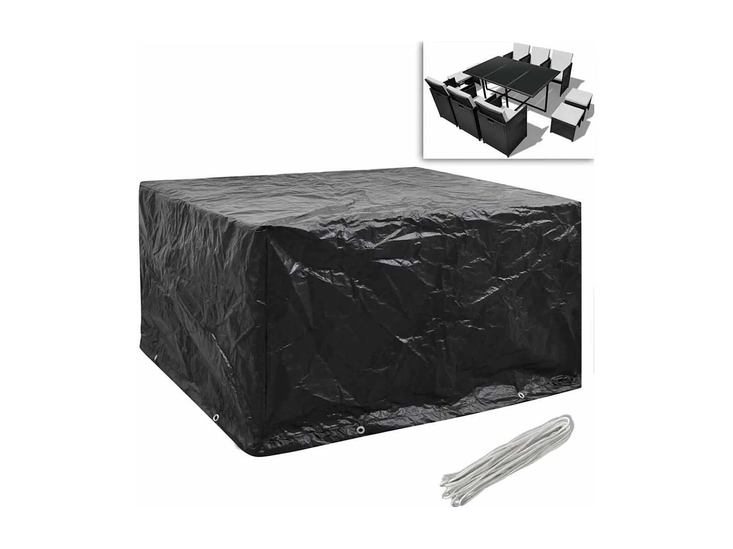 Copri mobili da giardino 2 pz Rattan 8 occhielli 172x113 cm