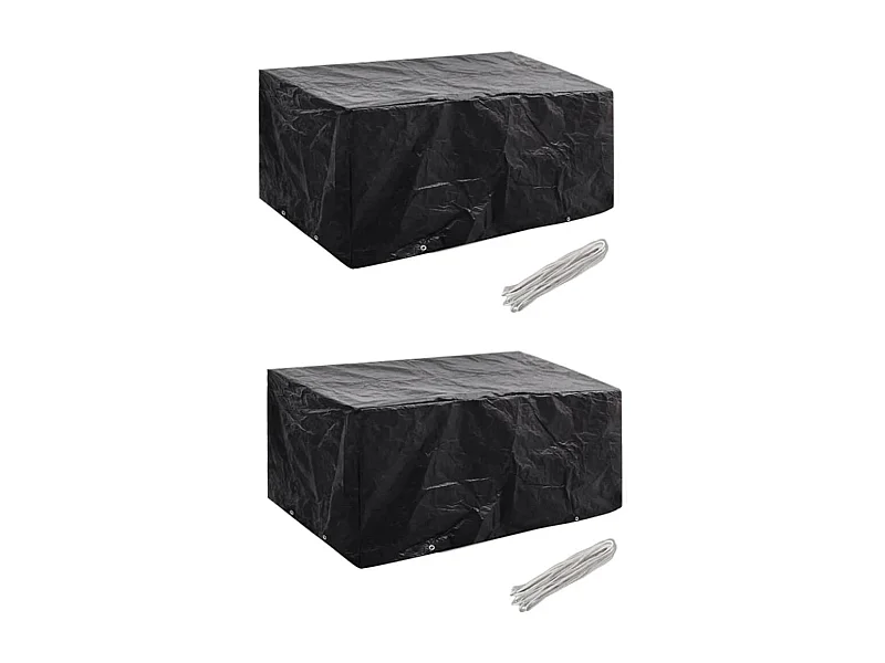 Copri mobili da giardino 2 pz Rattan 8 occhielli 180 x 140 cm