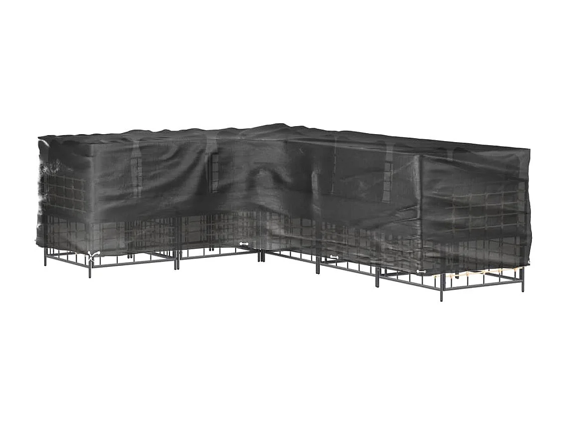 Housses de salon de jardin en forme de L 2 pcs 18 ?illets