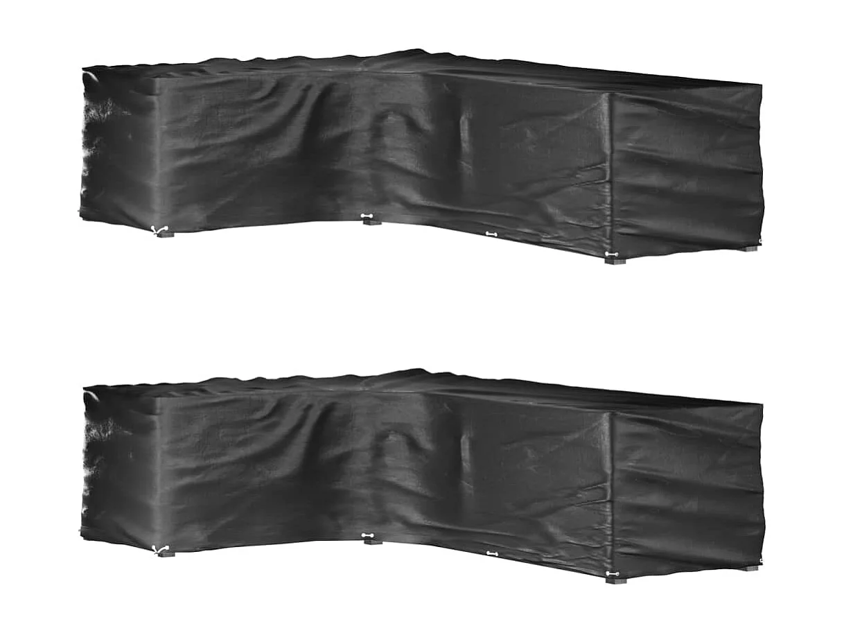 Capas para móveis de jardim em formato L 2 peças 18 ilhós