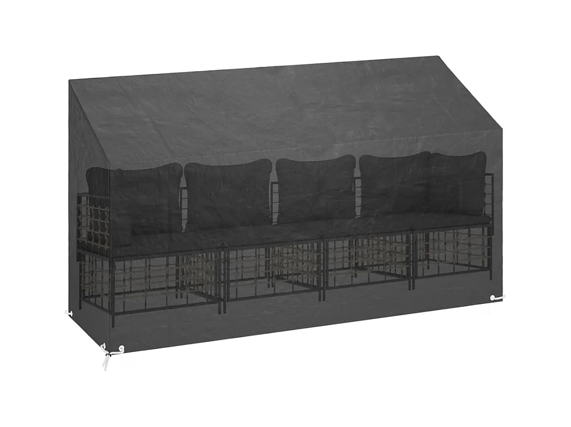 Housse de banc de jardin 12 ?illets 210x70x70/88cm polyéthylène