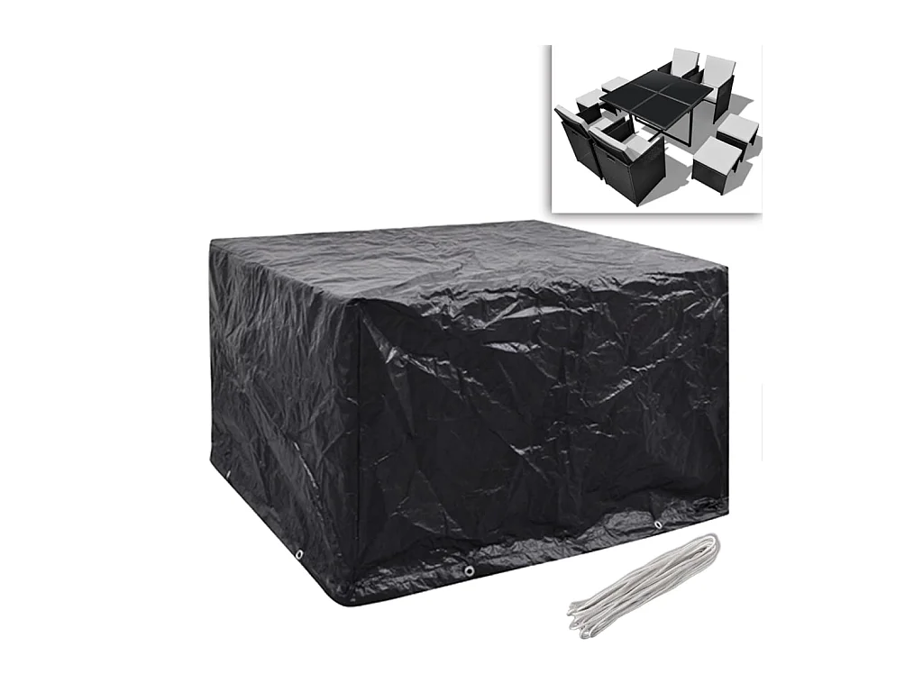 Housses de salon de jardin 2 pcs Rotin 8 ?illets 113x113 cm