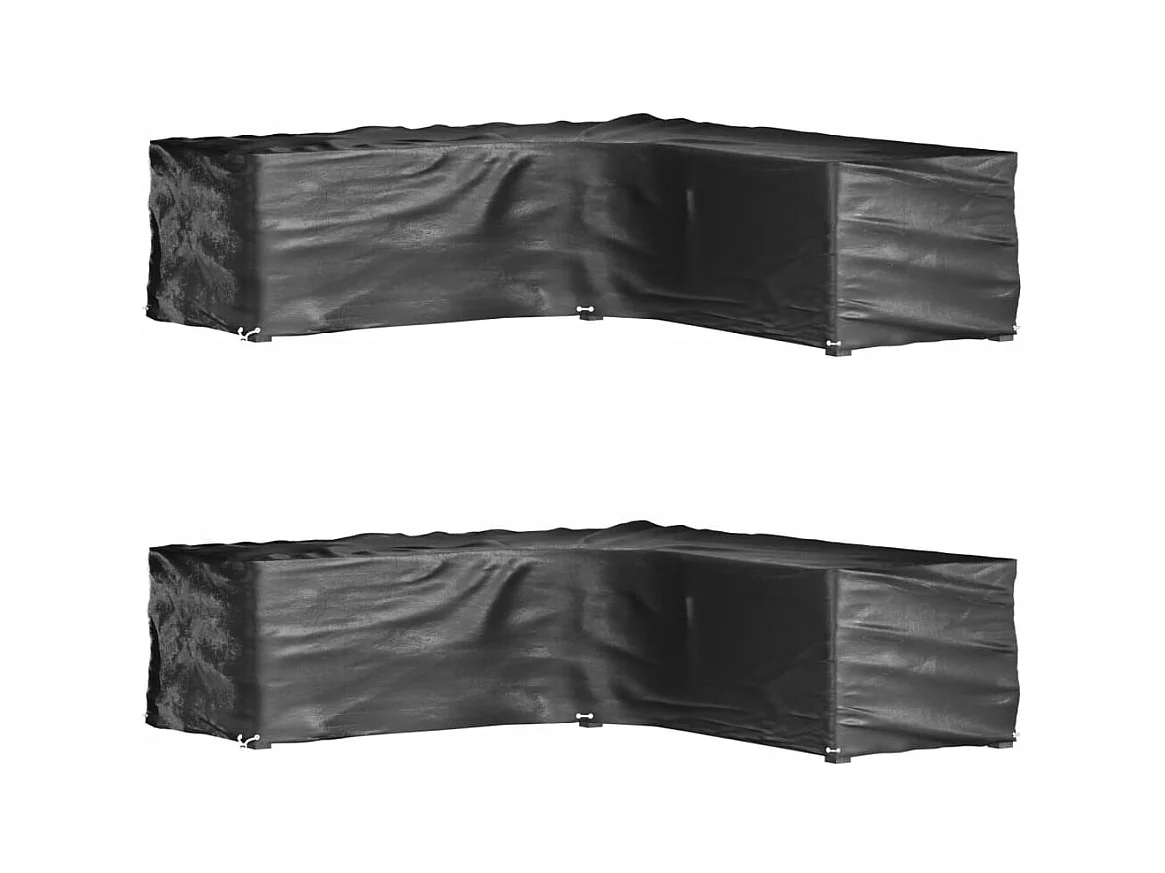 Housses de salon de jardin en forme de L 2 pcs 16 ?illets