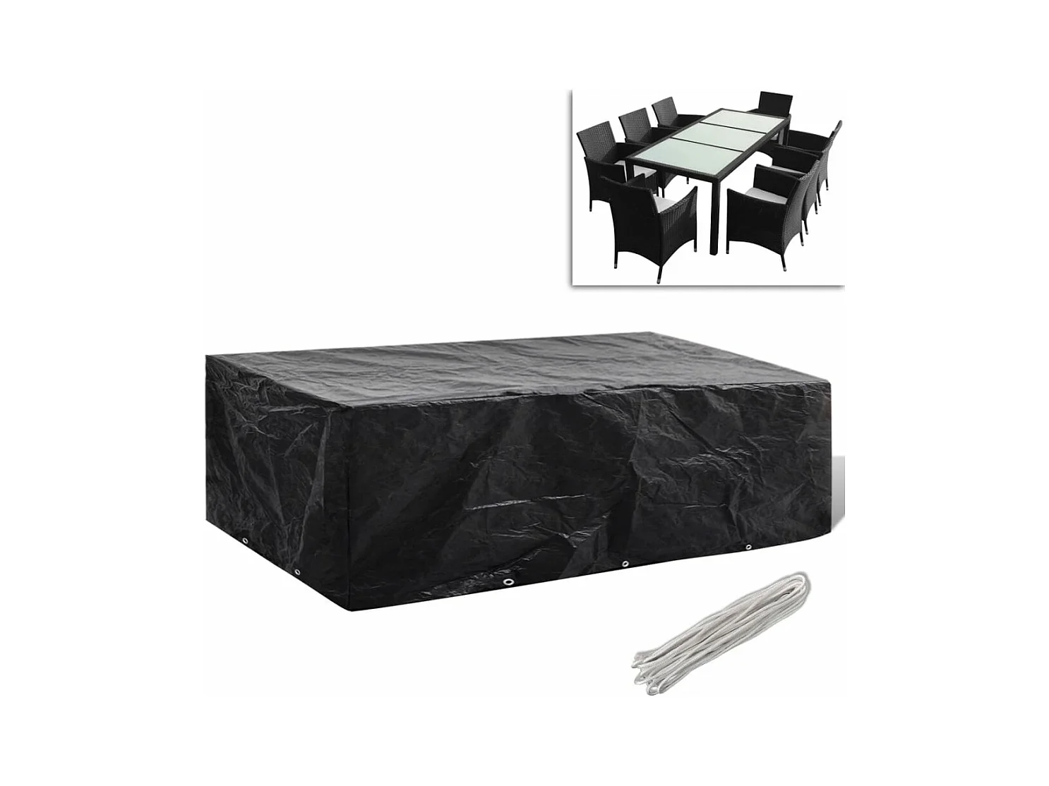 Housse de salon de jardin 8 ?illets 300 x 140 x 90 cm