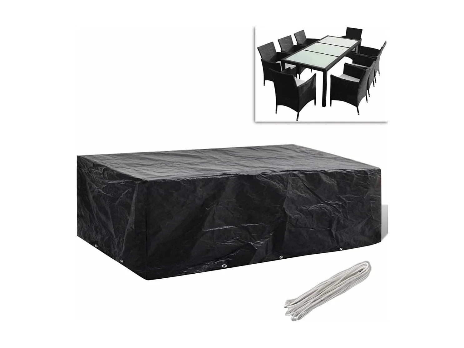 Housse de salon de jardin 8 ?illets 300 x 140 x 90 cm