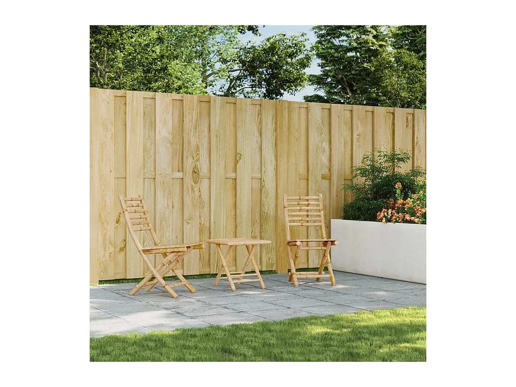 Chaises pliables de jardin lot de 2 43x54x88 cm bambou