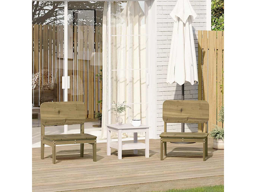 Set di 2 sedie da giardino cera marrone 60x52,5x72 cm