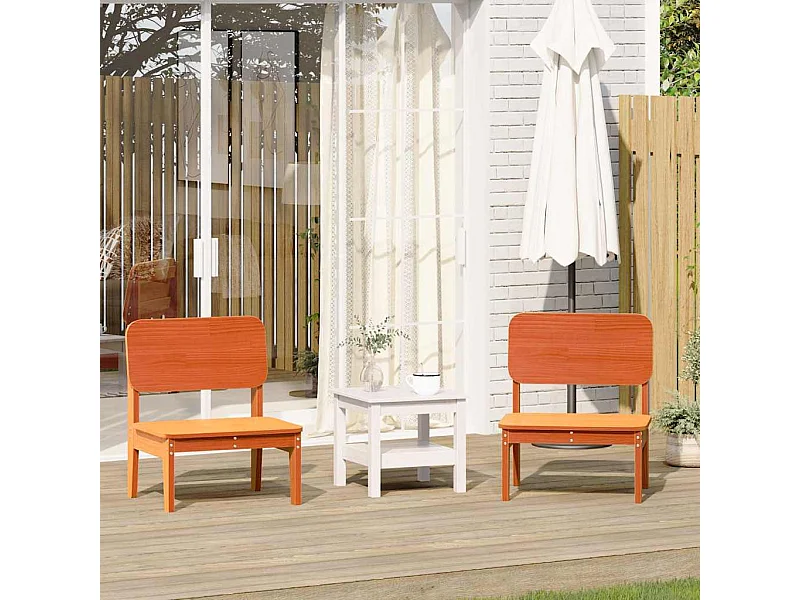 Set di 2 sedie da giardino cera marrone 60x52,5x72 cm