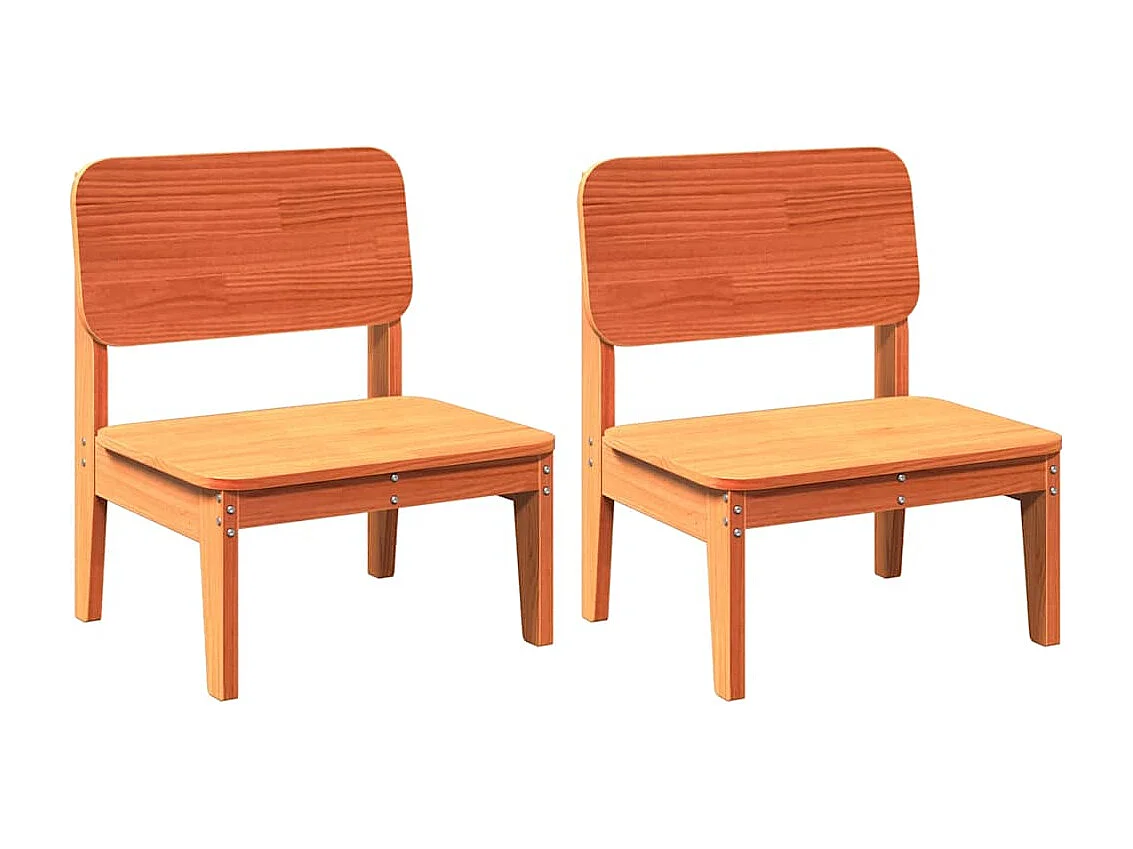 Set di 2 sedie da giardino cera marrone 60x52,5x72 cm