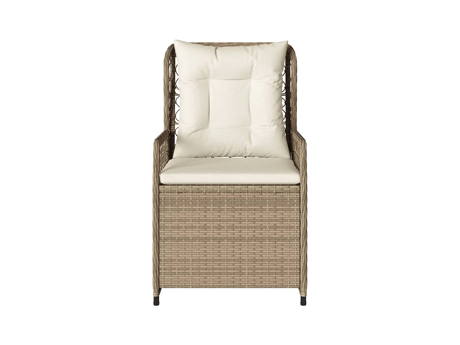 Chaises inclinables de jardin lot de 2 beige résine tressée