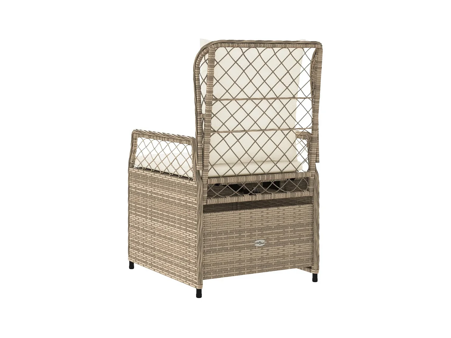 Chaises inclinables de jardin lot de 2 beige résine tressée