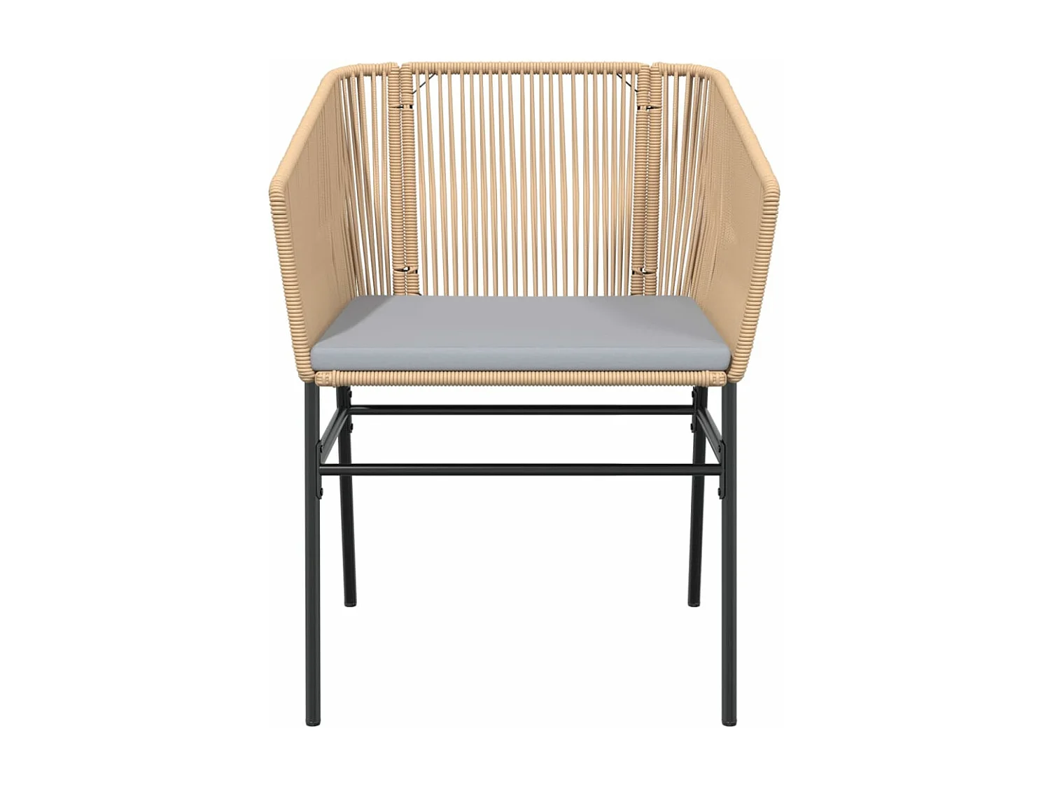 Set di 2 sedie da giardino e cuscini in rattan marrone