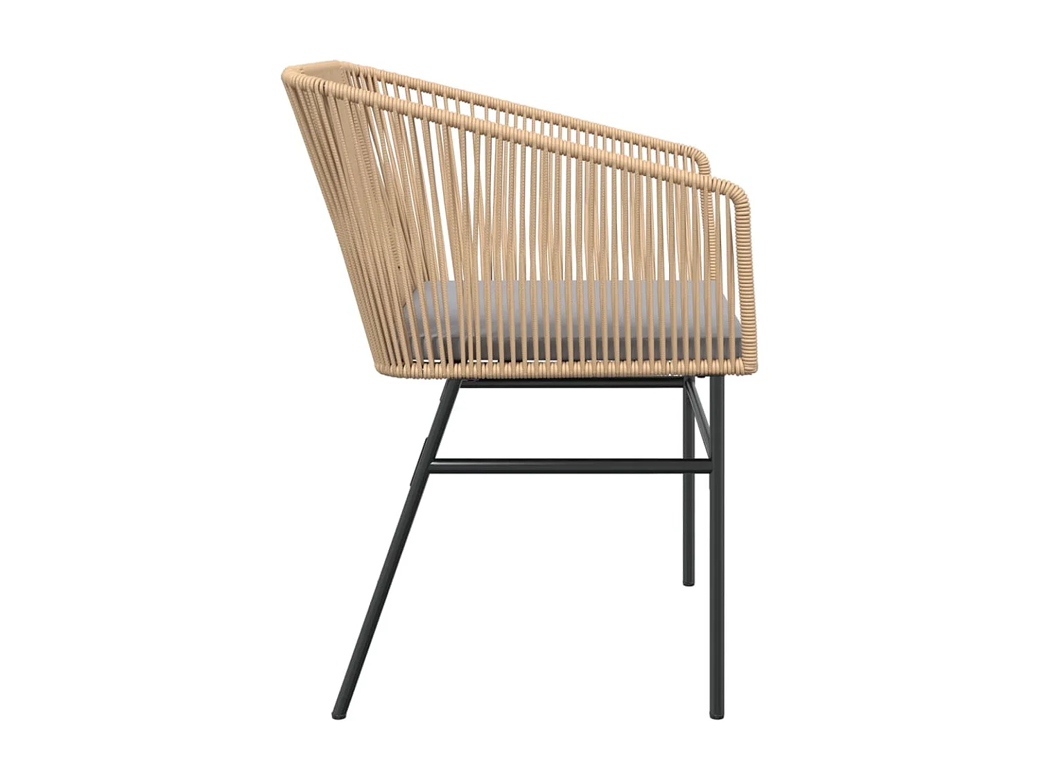 Set di 2 sedie da giardino e cuscini in rattan marrone