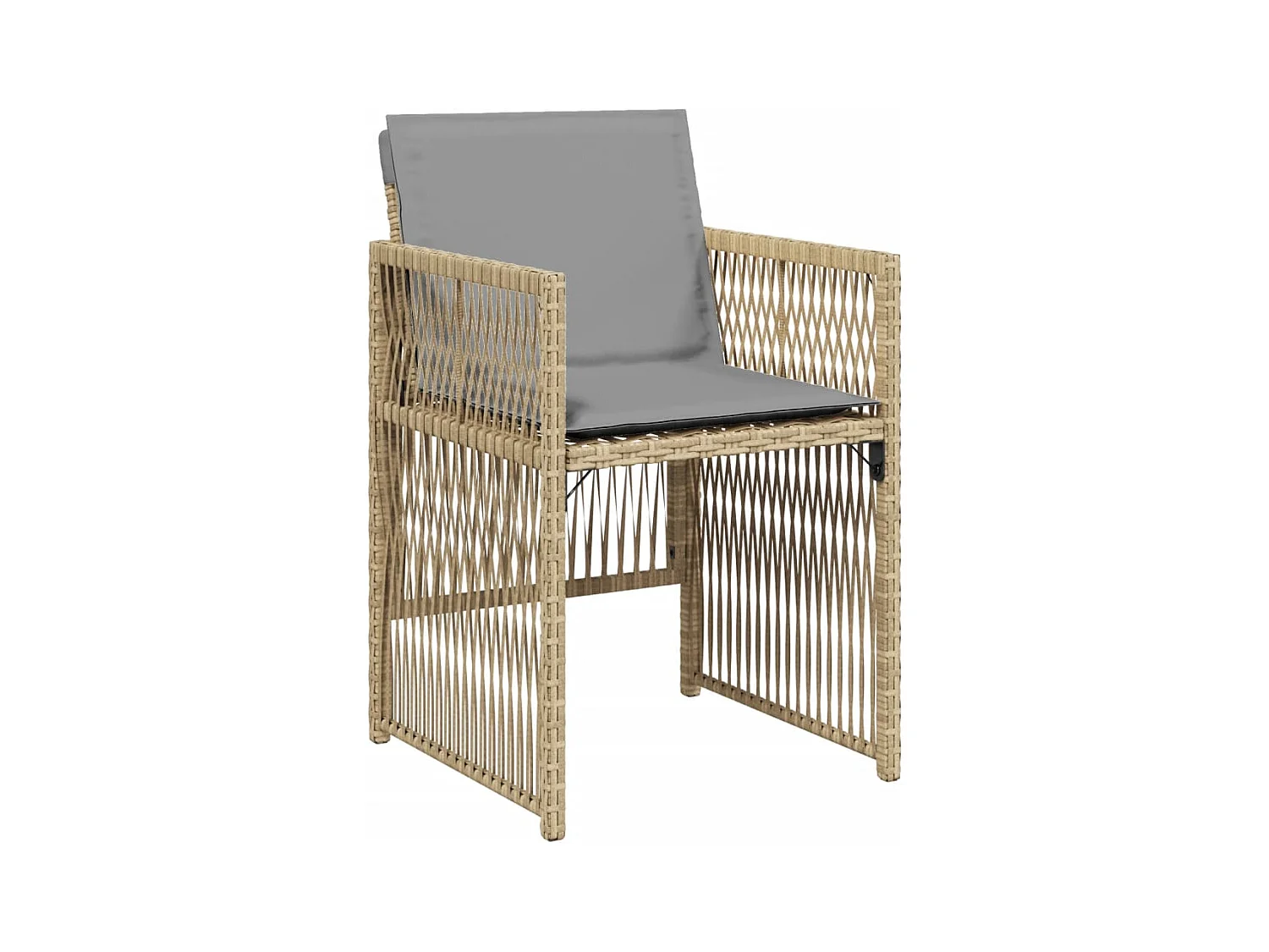 Chaises de jardin avec coussins lot de 4 mélange beige