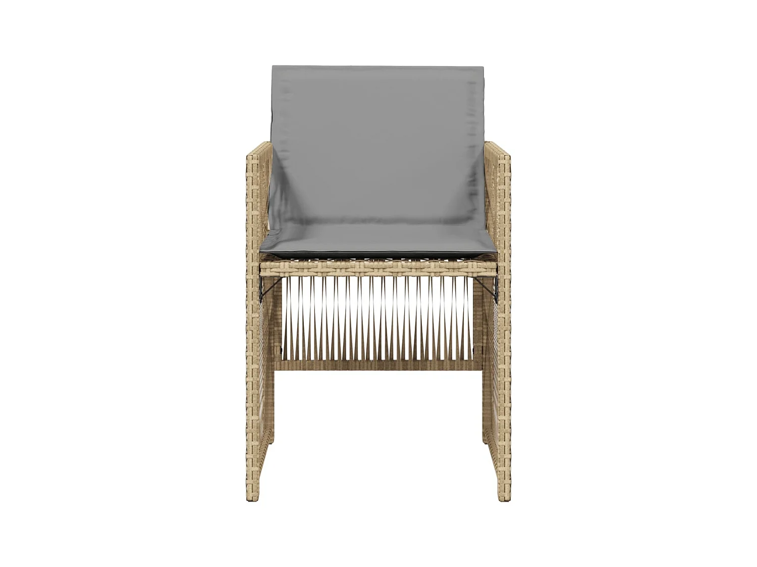 Chaises de jardin avec coussins lot de 4 mélange beige