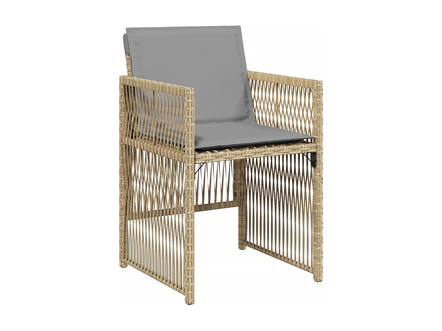 Chaises de jardin avec coussins lot de 4 mélange beige