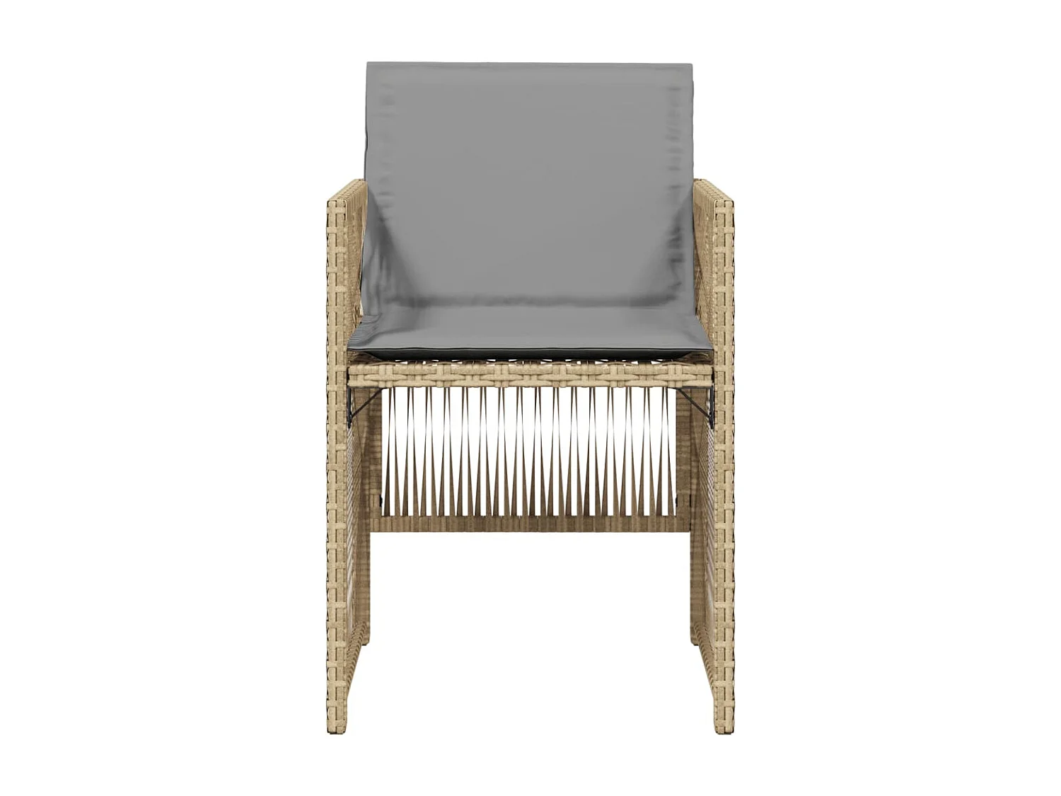 Chaises de jardin avec coussins lot de 4 mélange beige