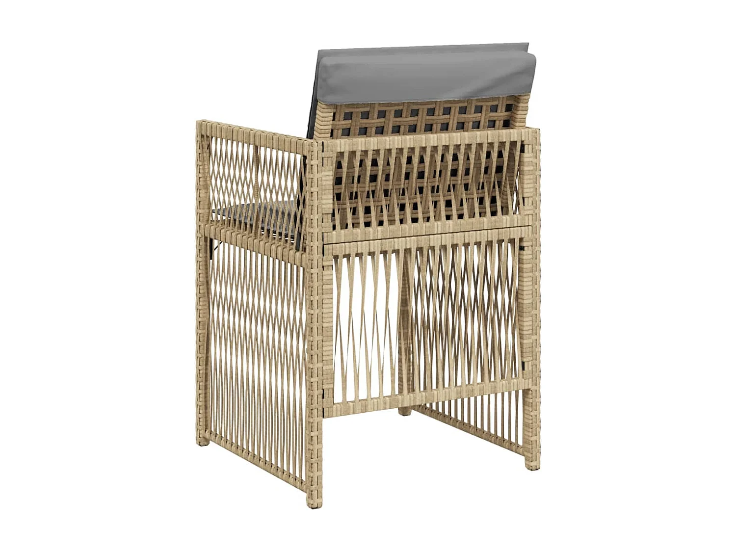 Chaises de jardin avec coussins lot de 4 mélange beige