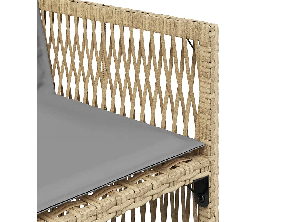 Chaises de jardin avec coussins lot de 4 mélange beige