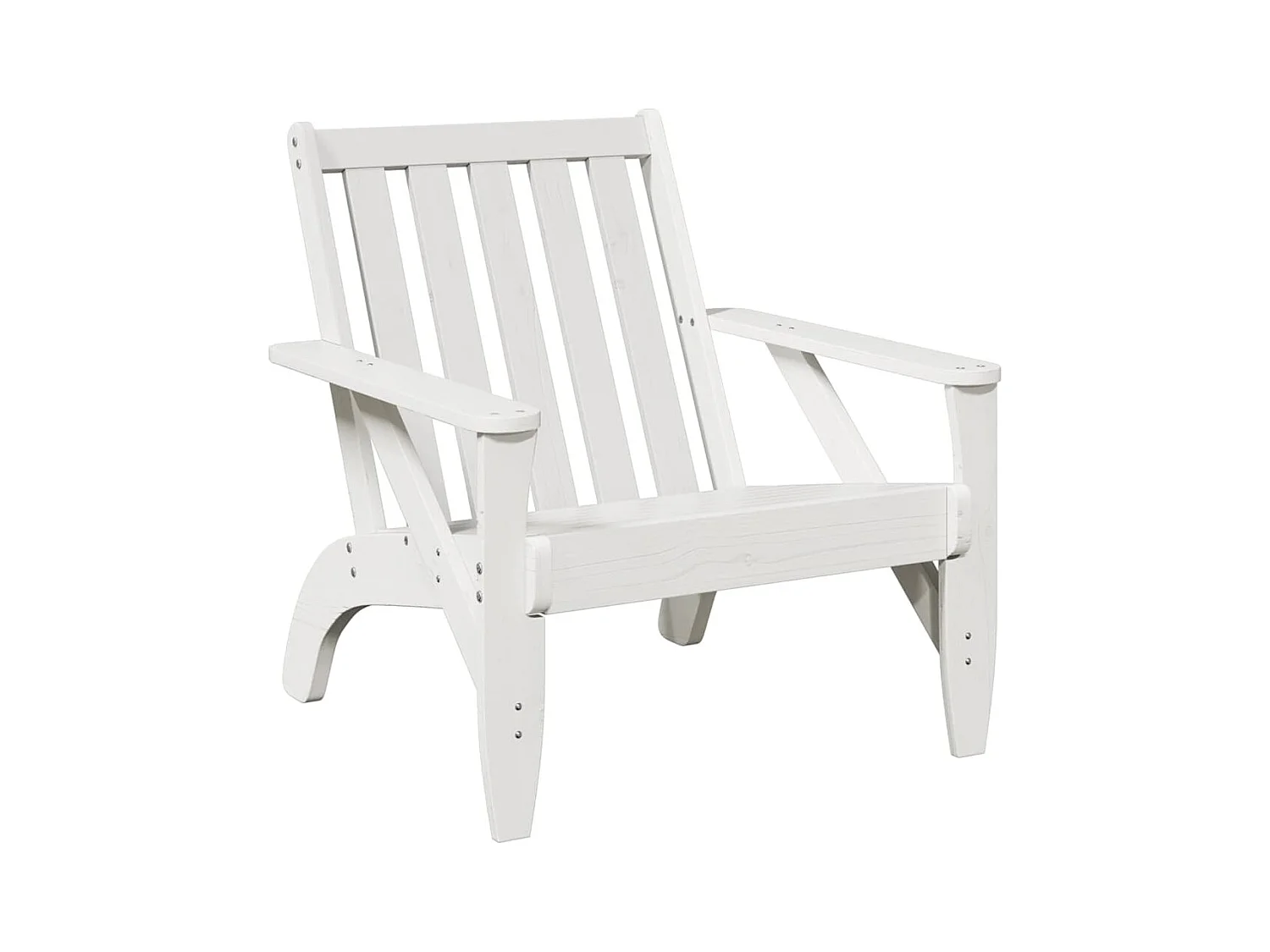 Chaise de jardin adirondack blanc 75x77x77cm bois massif de pin