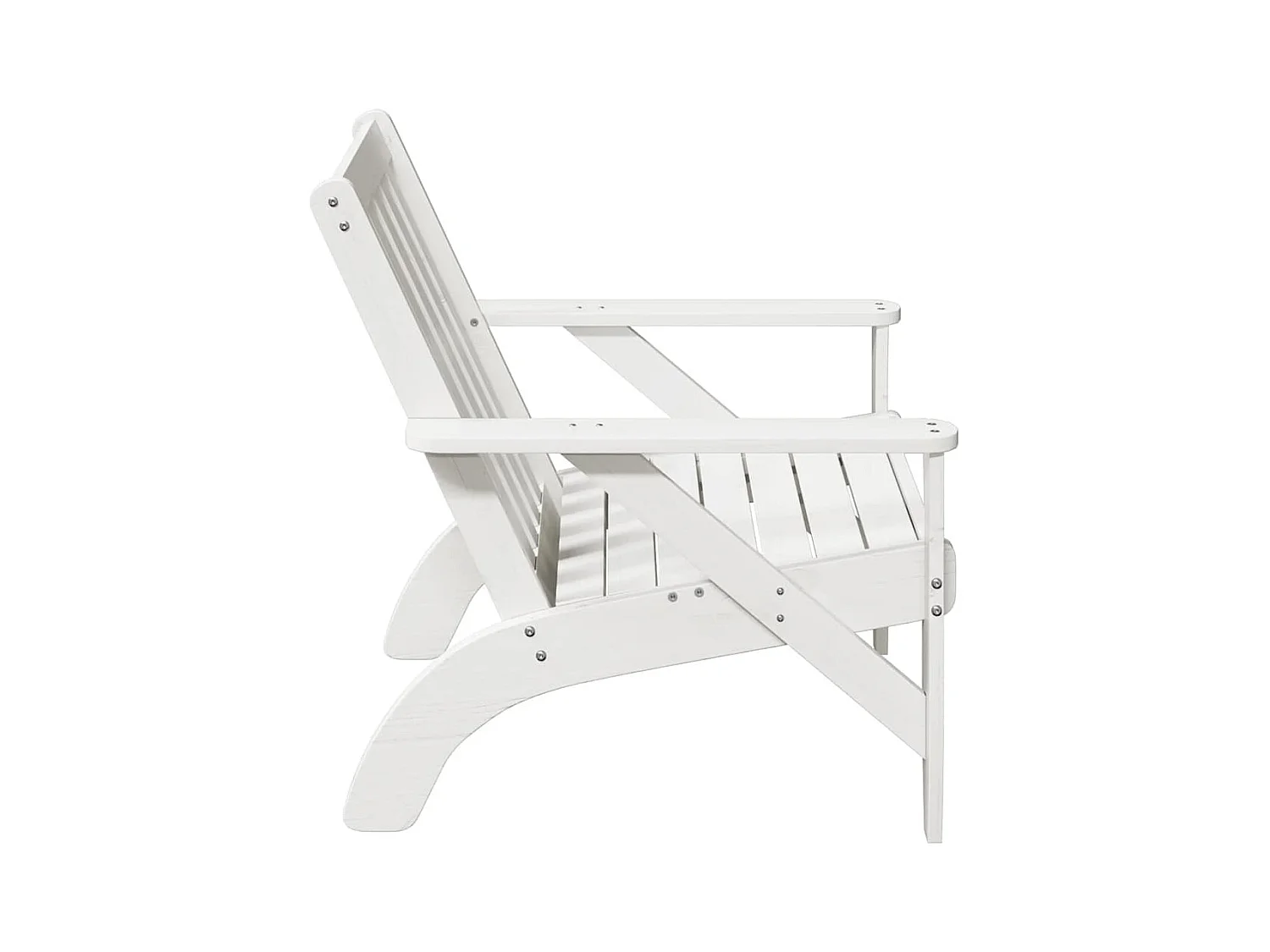 Chaise de jardin adirondack blanc 75x77x77cm bois massif de pin