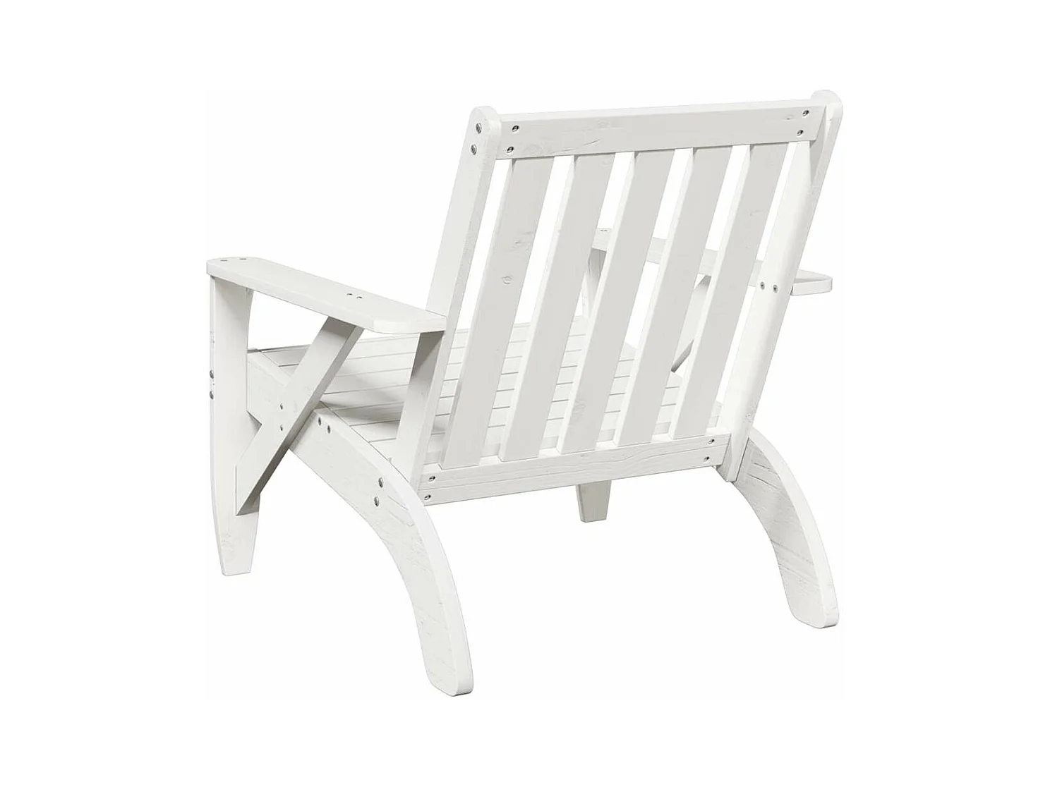 Chaise de jardin adirondack blanc 75x77x77cm bois massif de pin