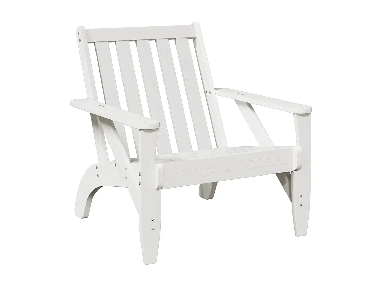 Silla de jardín Adirondack blanca 75x77x77cm madera maciza de pino