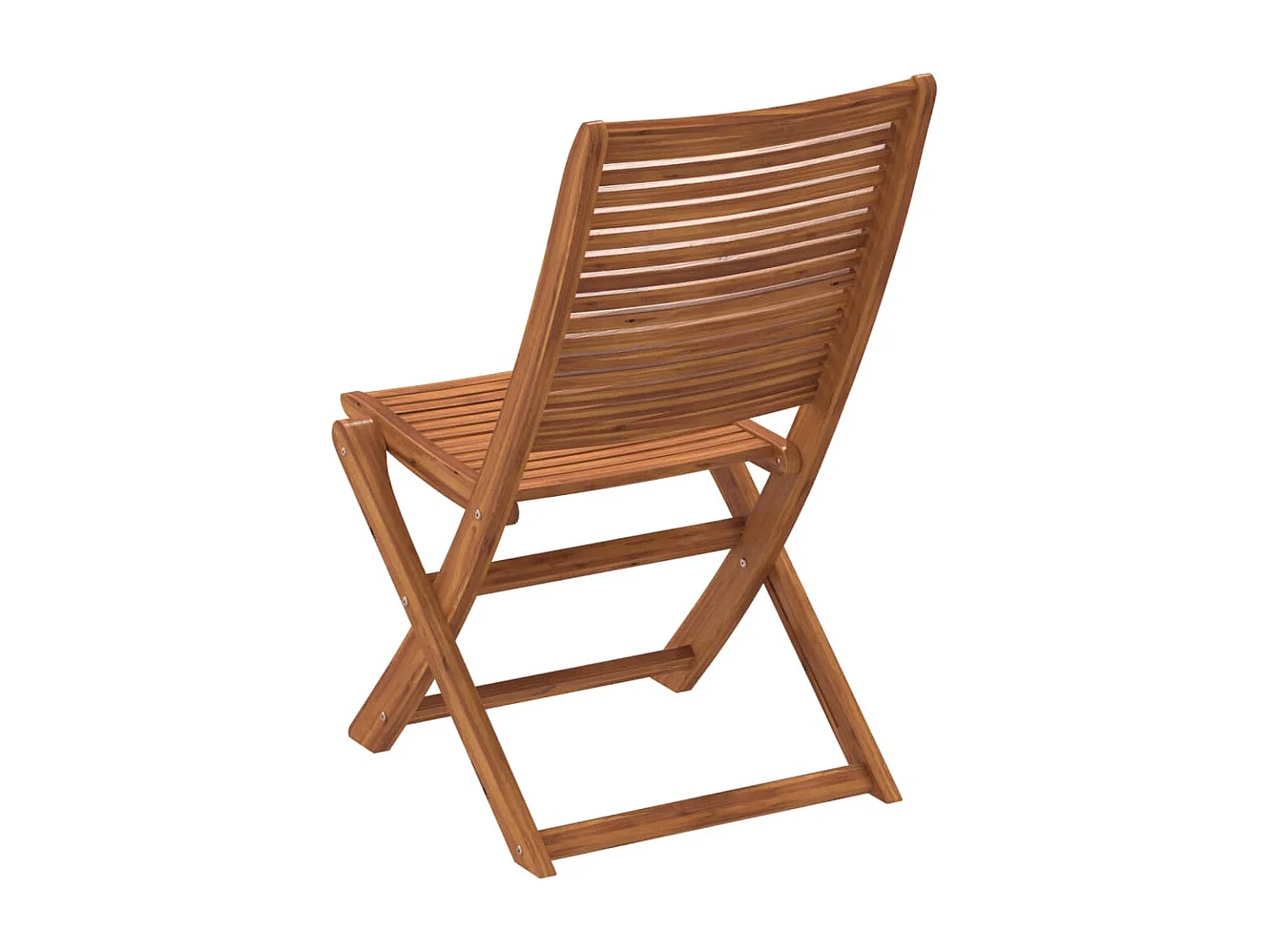 Set di 2 sedie da giardino pieghevoli in legno massello di acacia