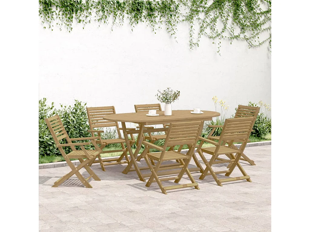 Chaises pliables de jardin lot de 8 bois massif d'acacia