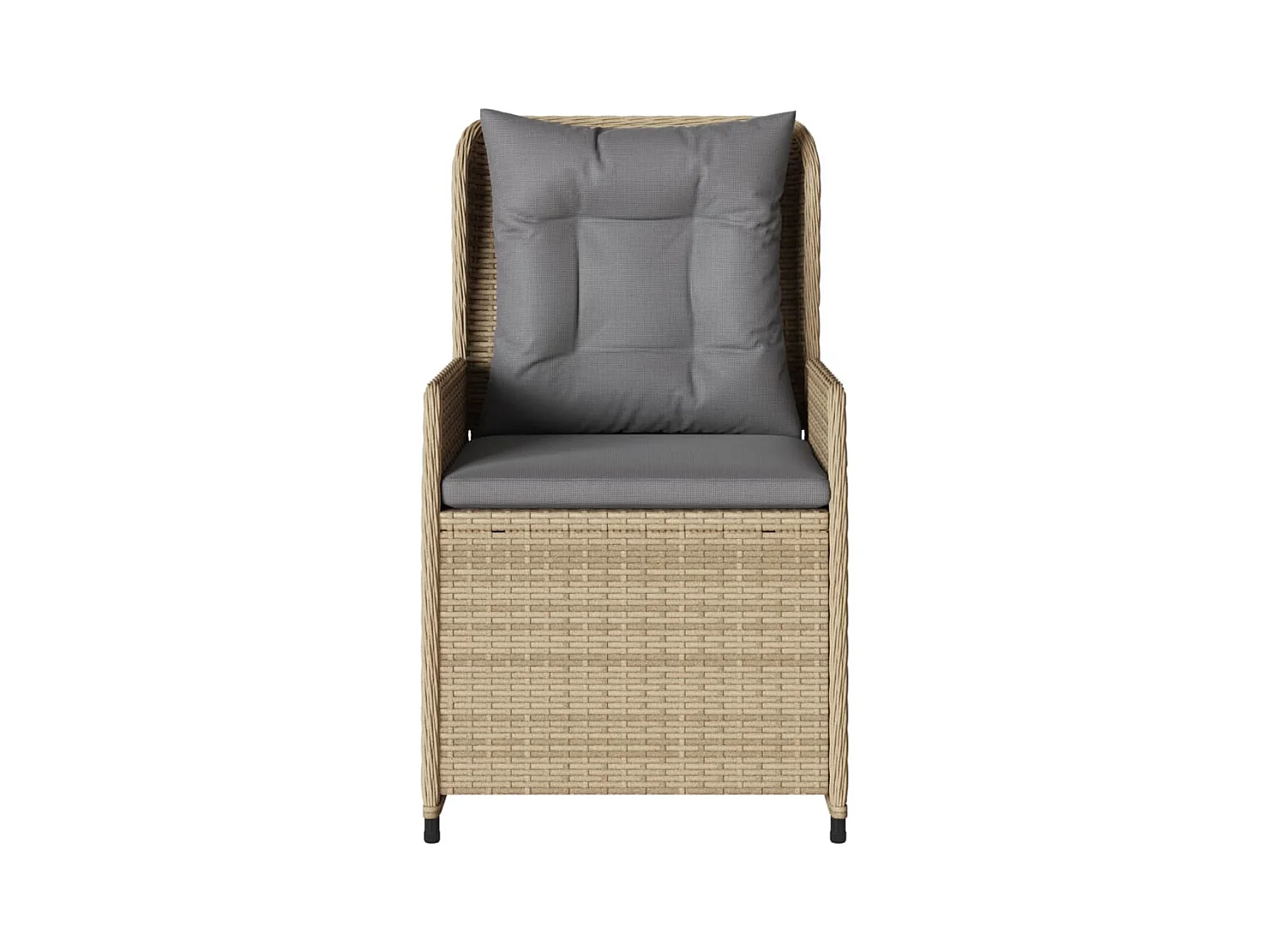 Chaises inclinables de jardin lot de 2 beige résine tressée