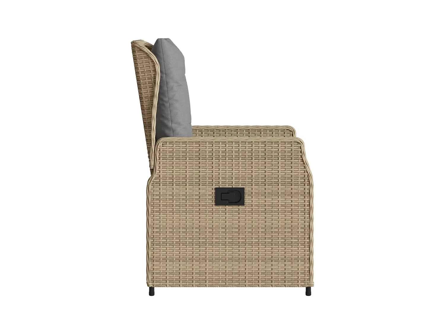 Chaises inclinables de jardin lot de 2 beige résine tressée