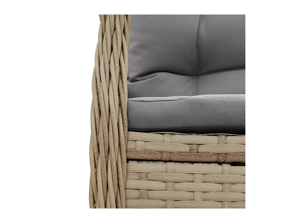 Chaises inclinables de jardin lot de 2 beige résine tressée