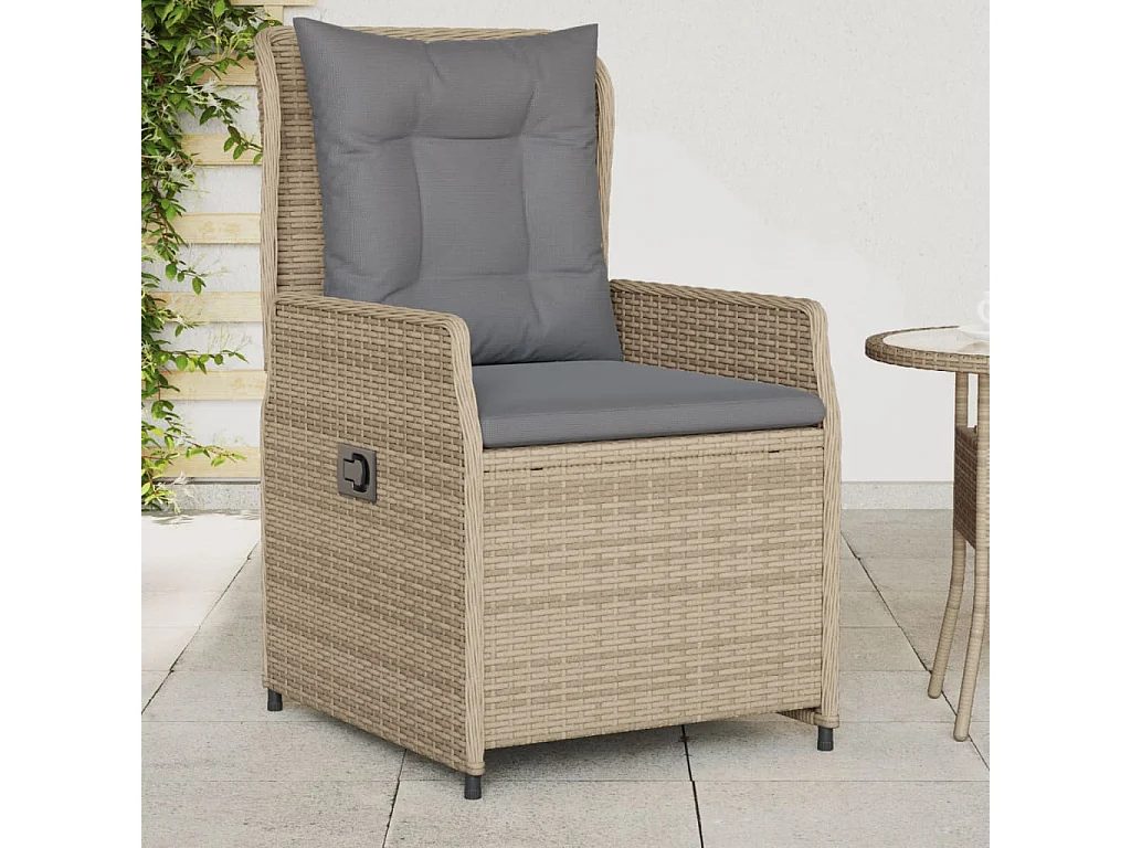 Liegende Gartenstühle 2er Set beige gewebtes Harz