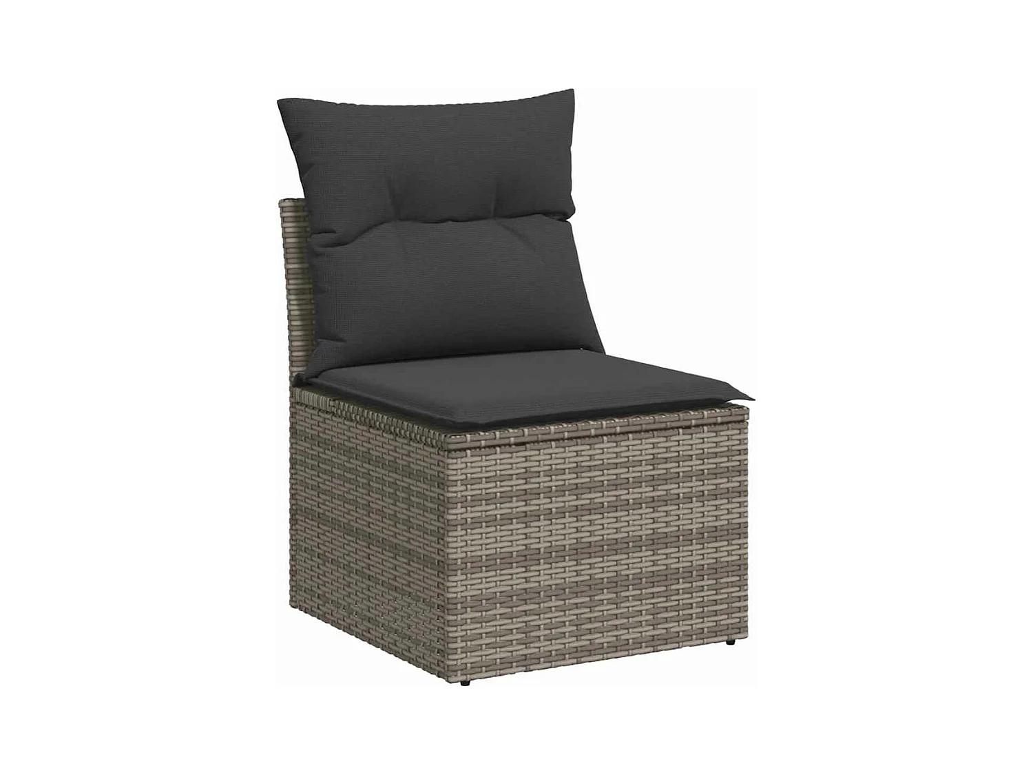 Salon de jardin avec coussins 6 pcs gris résine tressée acacia