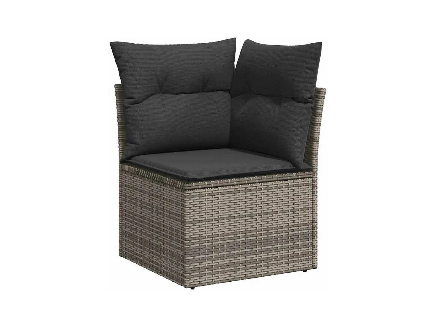 Salon de jardin avec coussins 6 pcs gris résine tressée acacia