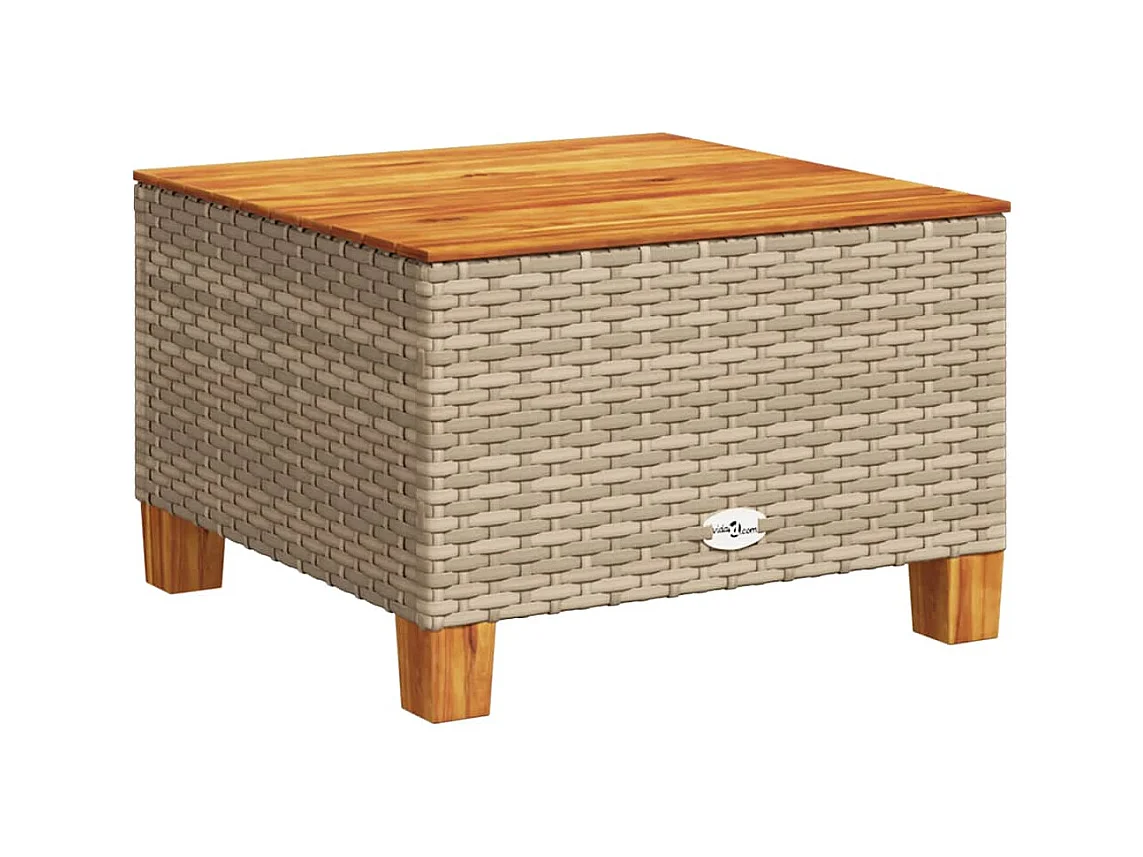 Salon de jardin avec coussins 7 pcs beige résine tressée