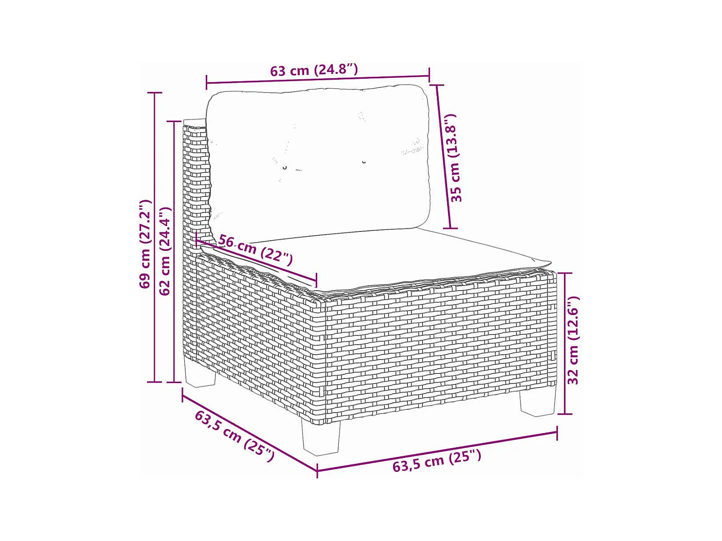 Salon de jardin avec coussins 7 pcs beige résine tressée