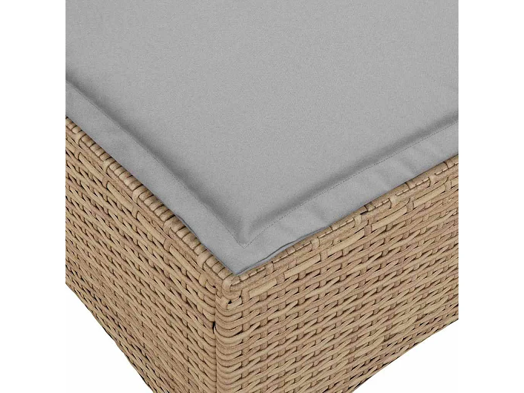 Set di mobili da giardino con cuscini a forma di L 3 pezzi in polyrattan beige