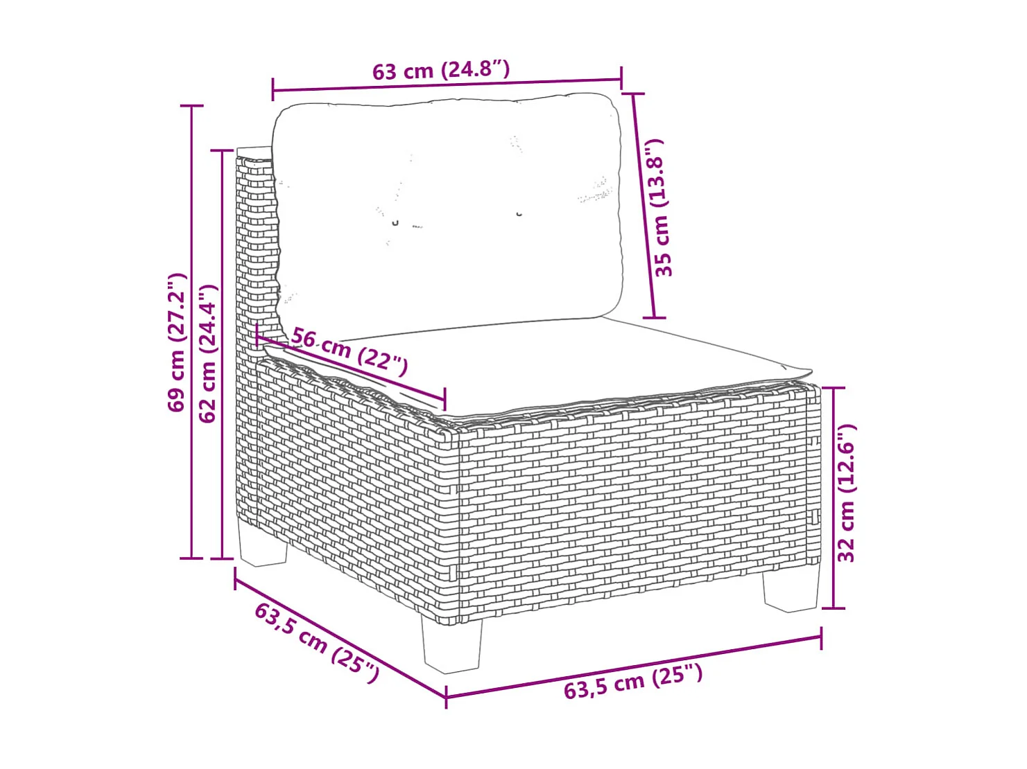 Set mobili da giardino con cuscini 4 pezzi in resina intrecciata beige