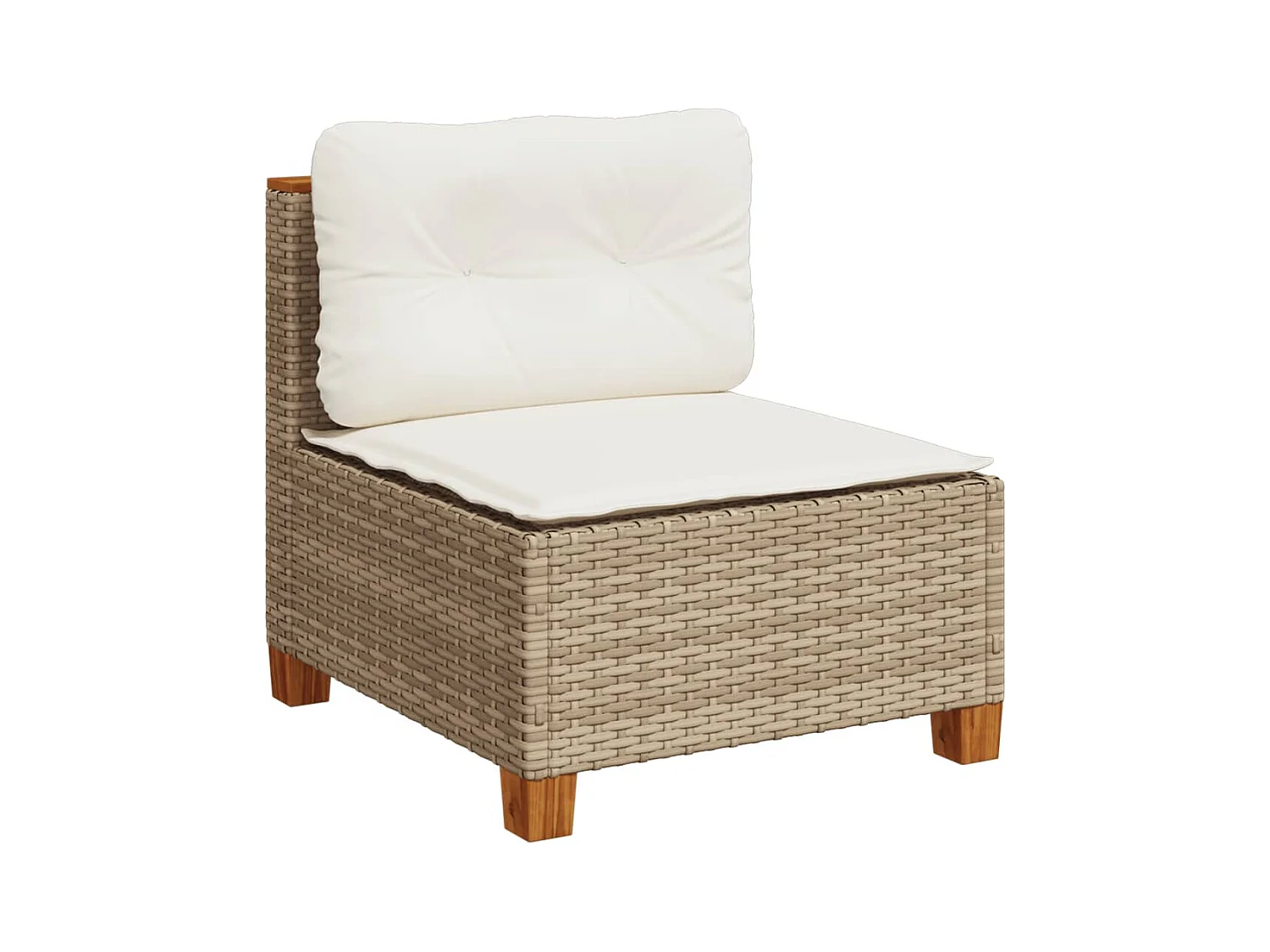 Salon de jardin avec coussins 9 pcs beige résine tressée