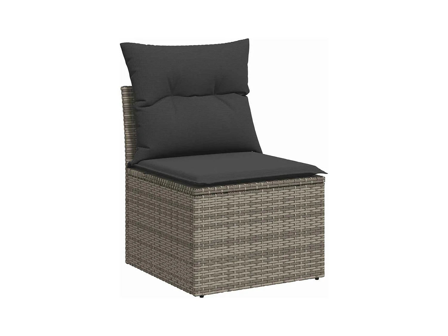 Salon de jardin 6 pcs avec coussins gris résine tressée