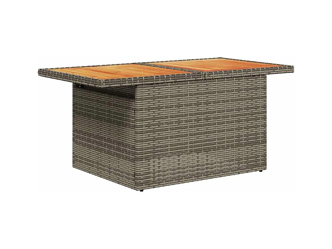 Salon de jardin 6 pcs avec coussins gris résine tressée