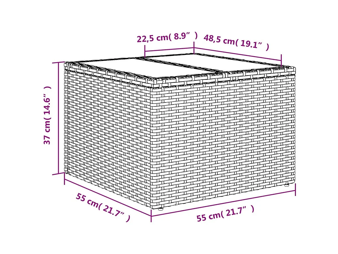 Conjunto de móveis de jardim com almofadas 12 peças resina trançada marrom