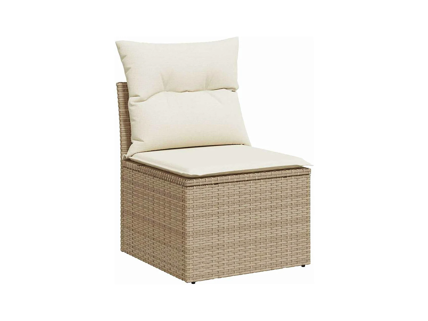 Set mobili da giardino con cuscini 7 pz beige resina intrecciata