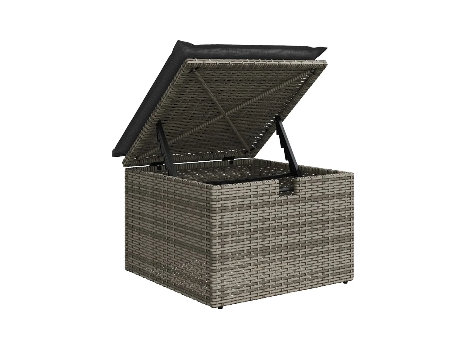 Salon de jardin 5 pcs avec coussins gris résine tressée