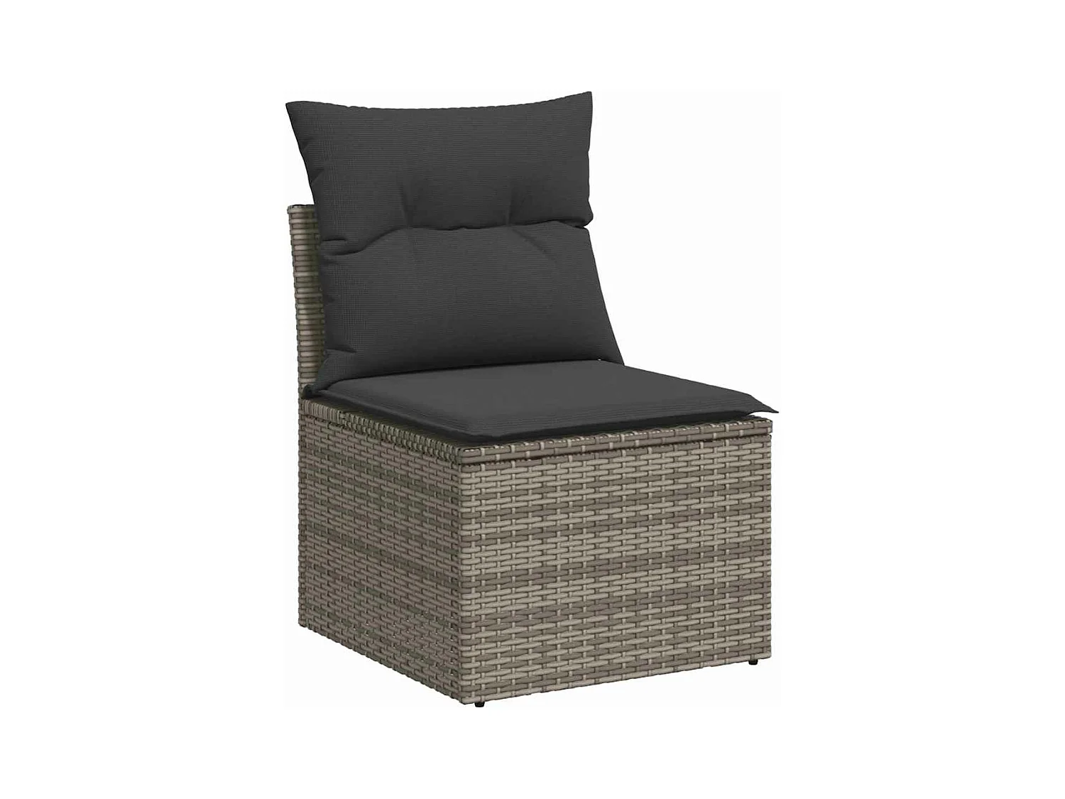 Salon de jardin 8 pcs avec coussins gris résine tressée